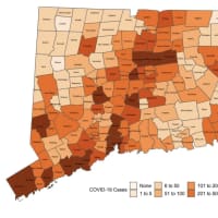 <p>A breakdown of COVID-19 cases, by municipality, in Connecticut, on Monday, Oct. 26.</p>