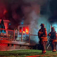 <p>Fire crews jumped to action to knock down a three-alarm blaze at a Hunterdon County home Sunday morning.</p>