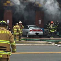 <p>A two-alarm fire gutted an auto repair shop in Middlesex Borough. (Photo Courtesy Pierce Co. 3)</p>