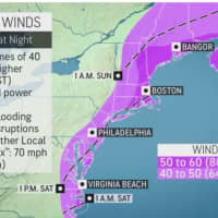 <p>Wind gusts will be between 40 to 50 miles per hour for most of the region.</p>