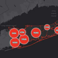 <p>The Suffolk County COVID-19 map on Thursday, Dec. 10.</p>