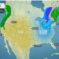 <p>A look at the weather outlook on Christmas Day, Friday, Dec. 25.</p>