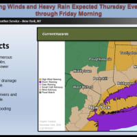 <p>A High Wind Warning is in effect for areas shown in yellow and Storm Warning for areas in purple.</p>
