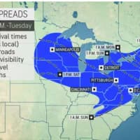 <p>A look at timing for the arrival of the snowstorm.</p>