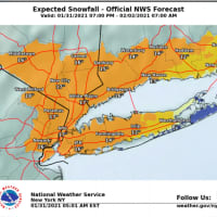 <p>A look at more precise snowfall projections for New York City, Long Island, and the surrounding counties.</p>