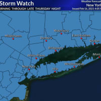 <p>A look at the coverage area for the Winter Storm Watch in effect from 6 a.m. Thursday, Feb. 18 until 6 a.m. Friday, Feb. 19.</p>