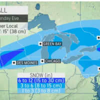 <p>A look at projected snowfall totals for the entire range of the quick-moving storm.</p>