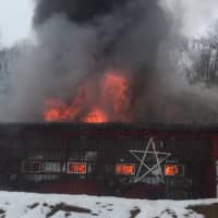 <p>A firefighter was injured while battling a stubborn blaze that ravaged a barn in Morris County over the weekend.</p>