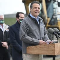 <p>New York Gov. Andrew Cuomo at a COVID-19 briefing on Long Island on Thursday, April 22.</p>