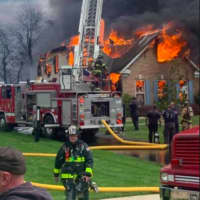 <p>Hamilton Engine 19 was among the many units battling a four-alarm house fire in Upper Freehold on Thursday.</p>