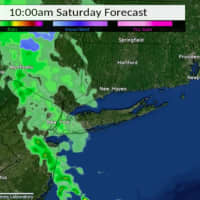 <p>A computer model projected look at conditions expected at 10 a.m. Saturday, May 8.</p>