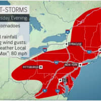 <p>The storms will bring torrential rainfall, damaging wind gusts with the chance for hail and isolated tornadoes.</p>