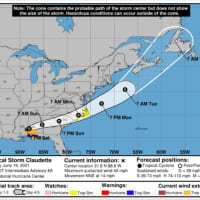 <p>Tropical Depression Claudette could regain tropical-storm status after it passes over the open waters of the Atlantic on Monday, June 21 en route toward the Northeast.</p>