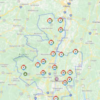 <p>The Central Hudson Outage Map on Thursday, July 8.</p>