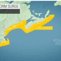 <p>Areas where the storm is bringing storm surge.</p>
