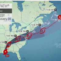 <p>The latest projected path of Ida through the end of the week.</p>