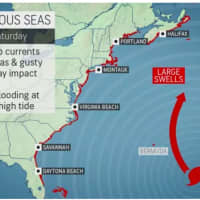 <p>Hurricane Larry is expected to bring strong rip currents, rough seas, and gusty winds, along with coastal flooding at times of high tide along the East Coast through Saturday, Sept. 11.</p>