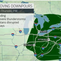 <p>The storm system will bring the potential for locally severe thunderstorms.</p>
