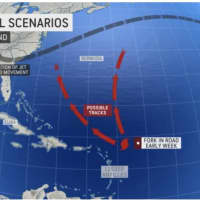 <p>A look at the two possible path scenarios for Sam, expected to be determined early next week.</p>