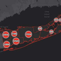 <p>Suffolk County COVID-19 map on Wednesday, Oct. 20.</p>
