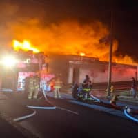 <p>Fire destroyed this commercial building in South Jersey late Tuesday.</p>