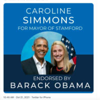 <p>Caroline Simmons posted this tweet on Thursday, Oct. 21, announcing he&#x27;s been officially endorsed by former President Barack Obama.</p>