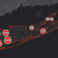 <p>The Suffolk County COVID-19 map on Thursday, Nov. 18.</p>