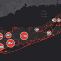 <p>The Suffolk County COVID-19 map on Wednesday, Dec. 1.</p>