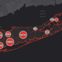 <p>The Suffolk County COVID-19 map on Thursday, Dec. 16.</p>