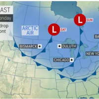 <p>The storm system will be followed by a drop in temperatures on Monday, Jan. 10.</p>