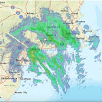 <p>A radar image of the storm system at about 8:30 a.m. on Martin Luther King Jr. Day, Monday, Jan. 17.</p>