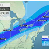 <p>The midweek storm system will mainly affect upstate New York and northern New England.</p>