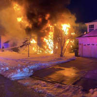 <p>A home in Egg Harbor Township was destroyed by a fast-moving fire, killing the family dog. A cat remains missing.</p>