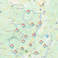 <p>The Central Hudson outage map on Friday, Feb. 18.</p>