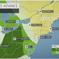 <p>Showers will be moving from west to east on Sunday, May 1.</p>