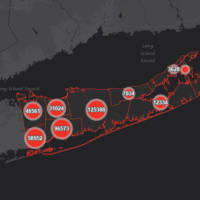 <p>The Suffolk County COVID-19 map on Friday, May 6.</p>