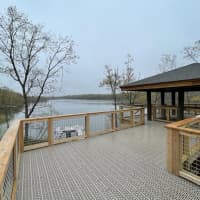 <p>The observation deck at Hempstead Lake State Park.</p>