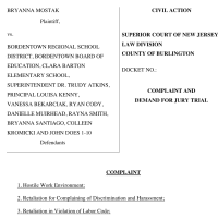 <p>Bryanna Mostak&#x27;s lawsuit against Bordentown Regional School District</p>