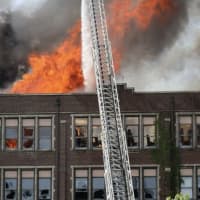 <p>The fire scene (Courtesy: Peterson&#x27;s Breaking News of Trenton)</p>