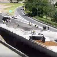 <p>Scene of the crash on Interstate 287 southbound in Metuchen. A dump truck spilled dirt across I-287.</p>