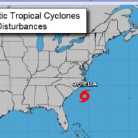 <p>Ophelia became a tropical storm of the coast of North Carolina on Friday afternoon, Sept. 22.</p>
