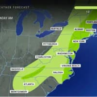 <p>A look at projected rainfall totals, with the highest amounts shown in the areas in the darker shade of green, where up to 4 inches is expected with locally higher amounts possible.
  
</p>