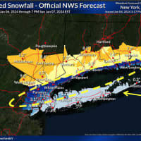 <p>Farthest south, New York City and Long Island could see an inch or less of accumulation, but just a couple dozen miles north, 8 inches may fall.</p>