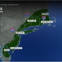 <p>The risk for flooding from the storm is highest in areas shown in green.</p>
