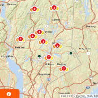 <p>NYSEG's outage map as of Monday, March 11 around 4:30 p.m.&nbsp;</p>