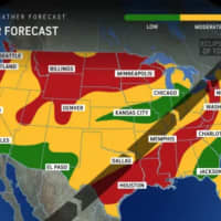 <p>The latest cloud cover forecast for the total solar eclipse, release Monday morning, April 8.</p>