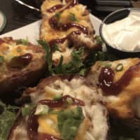 <p>Pulled Pork Potato Skins at Fitzwilly&#x27;s in Northampton</p>