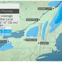 <p>Snow accumulations through Thursday, April 28 will generally range from 1 to 3 inches across the higher elevations of the Adirondack, Berkshire, Green, and White mountains.</p>