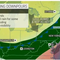 <p>Showers and thunderstorms are expected to move through the region on Monday afternoon, July 25.</p>