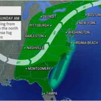 <p>The soggy weather pattern will extend up and down the East Coast.</p>